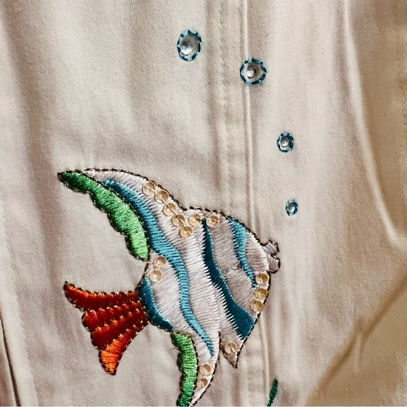 Quaker Factory Embroidered Fish Jacket - 2X - Picture 4 of 5